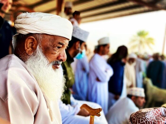 Omán - Na trhu zvířat v dřívějším hlavním městě Nizwa